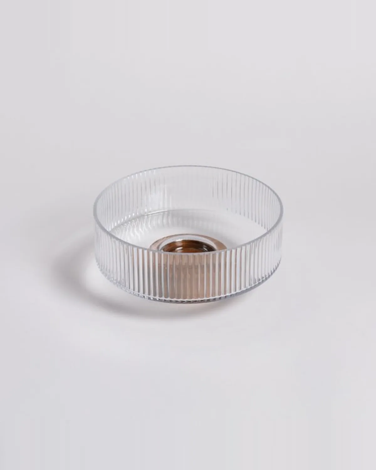 Bowl de Vidrio con Base de Acacia 1,2 L