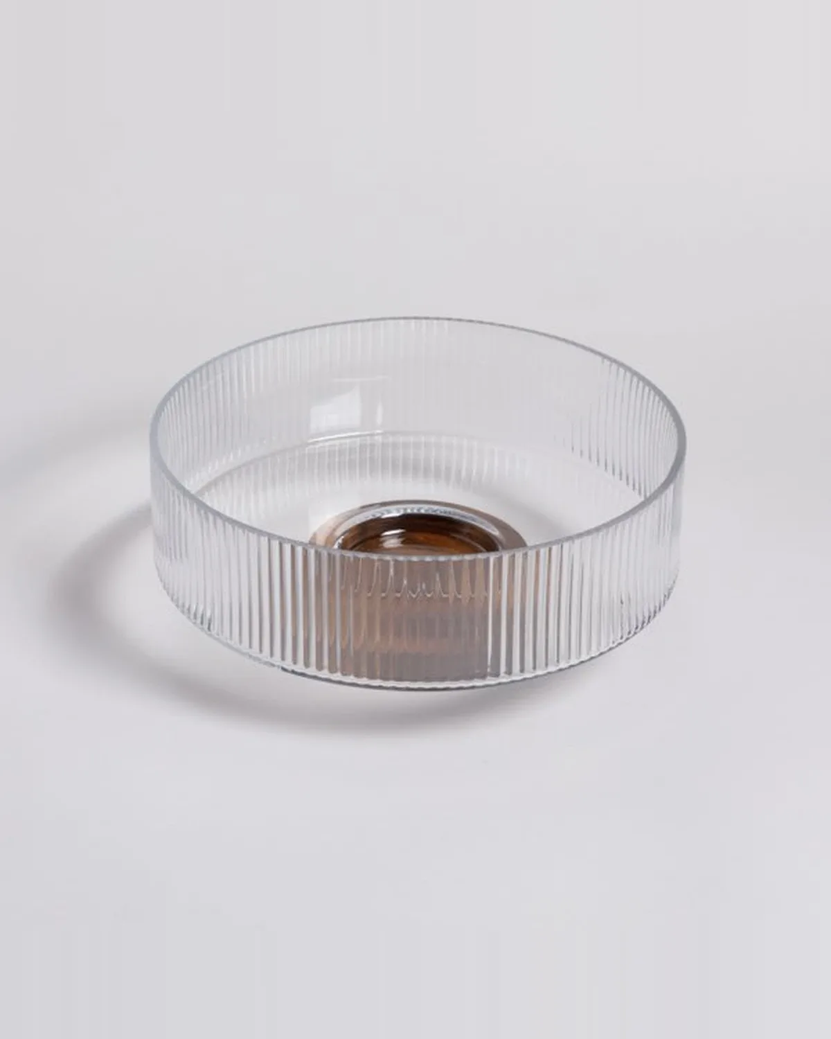 Bowl de Vidrio con Base de Acacia 2,7 L