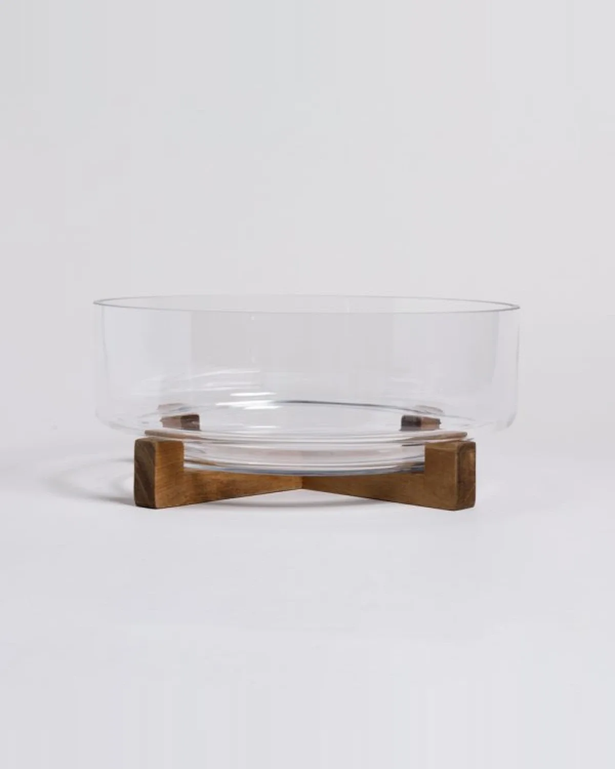 Bowl de Vidrio con Base de Acacia 3,6 L — Casa de Sillones, vista 2