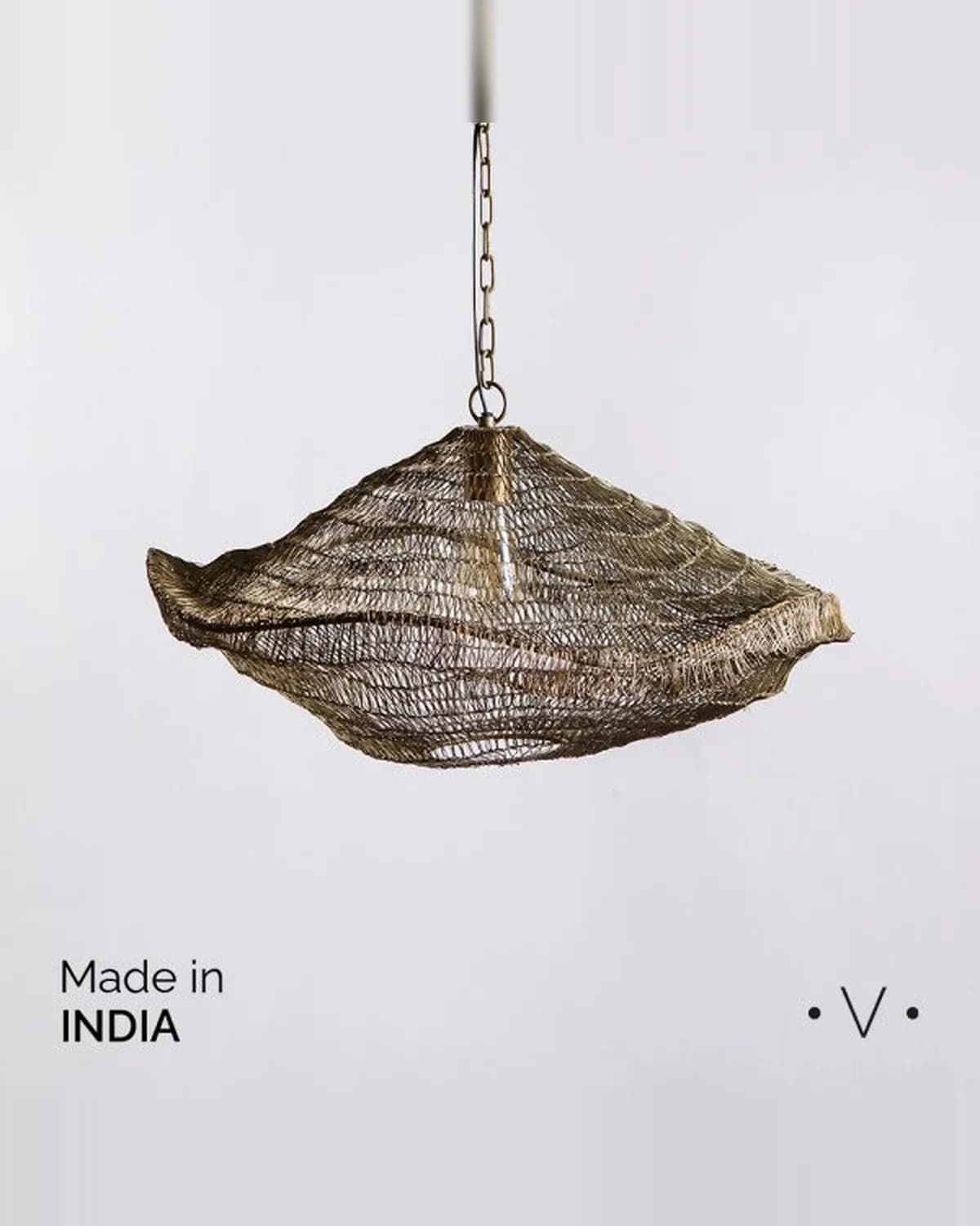 Lampara Colgante Madhur Brass Antique 27,5x60 cm