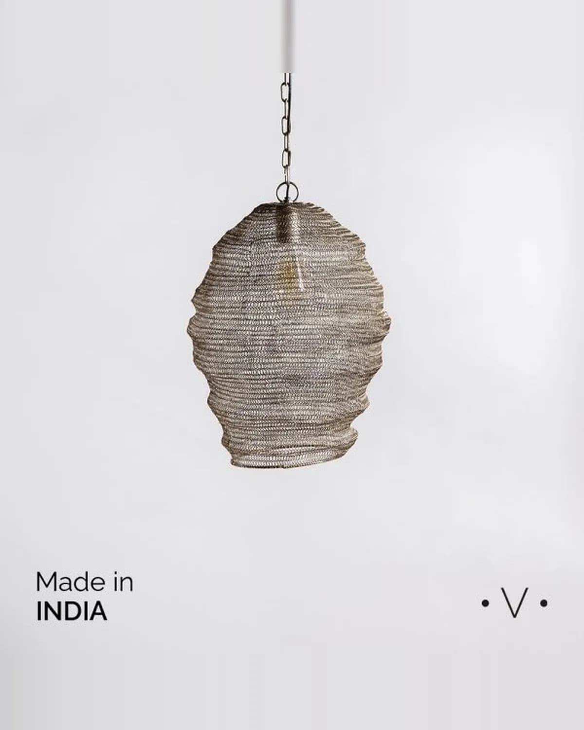 Lampara Colgante Madhur Silver Antique 45x37 cm