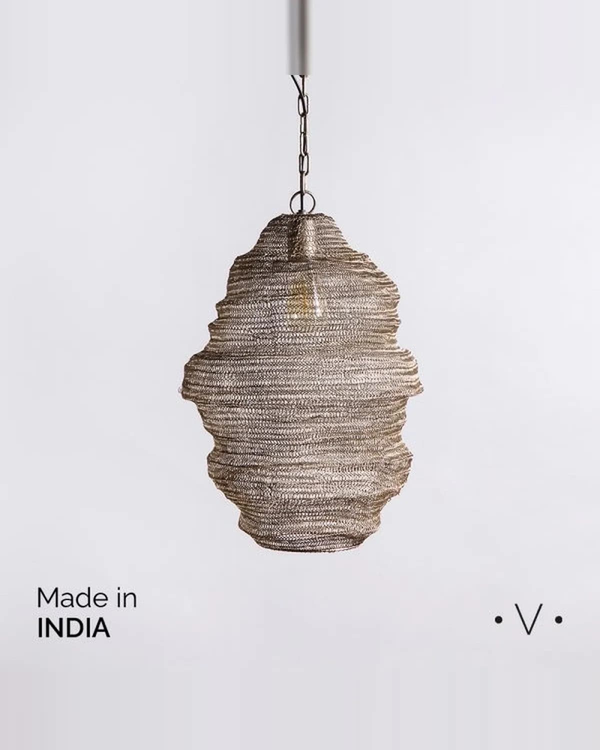 Lampara Colgante Madhur Silver Antique 46x40 cm