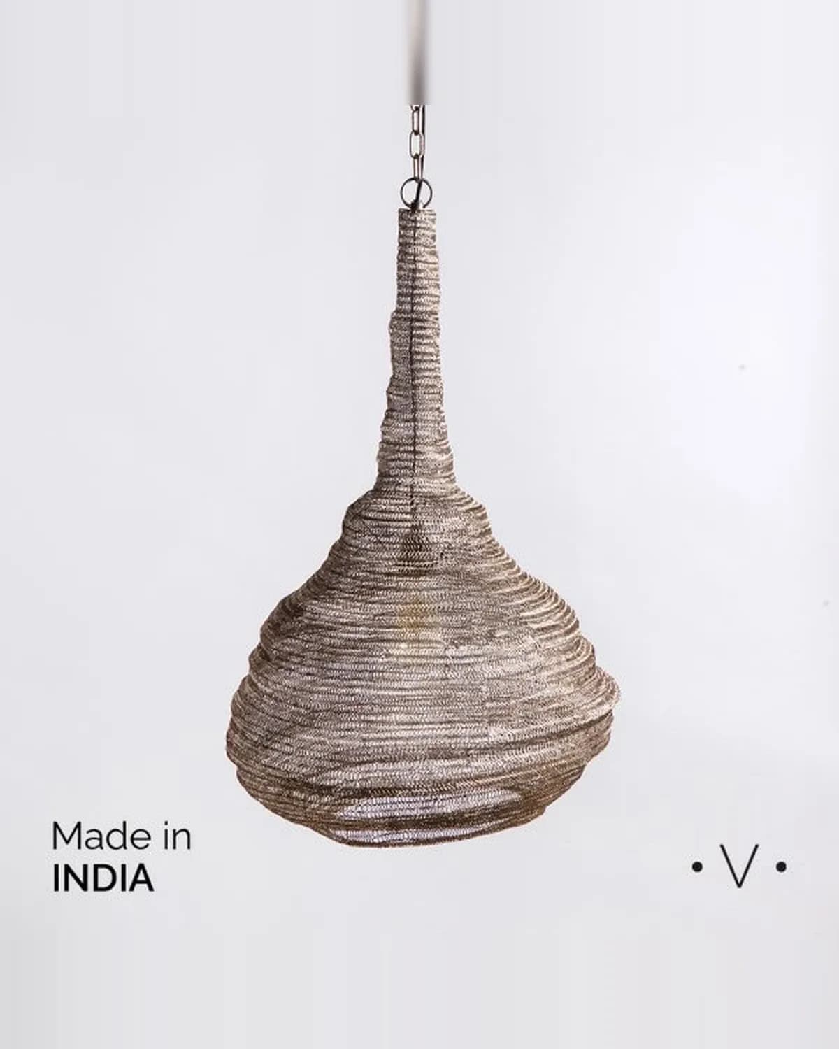 Lampara Colgante Madhur Silver Antique 72x50 cm