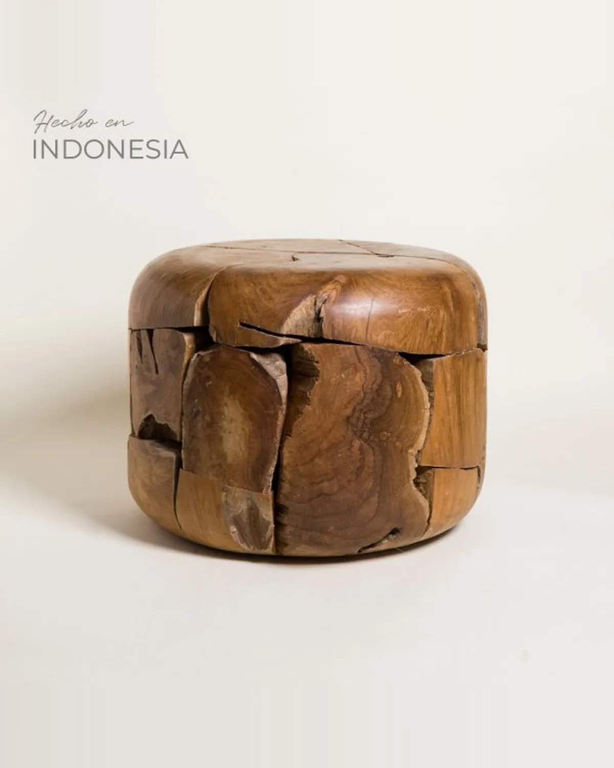 Mesa Auxiliar Redonda Lombok Natural 45x60 cm