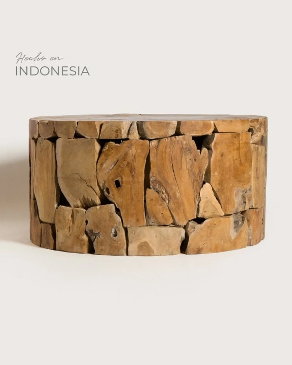 Mesa Ratona Redonda Lombok Natural 50x100 cm