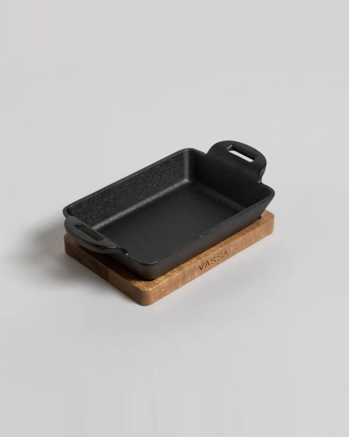 Provoletera Rectangular de Hierro con Base de Acacia 19x11 cm — Casa de Sillones, vista 2