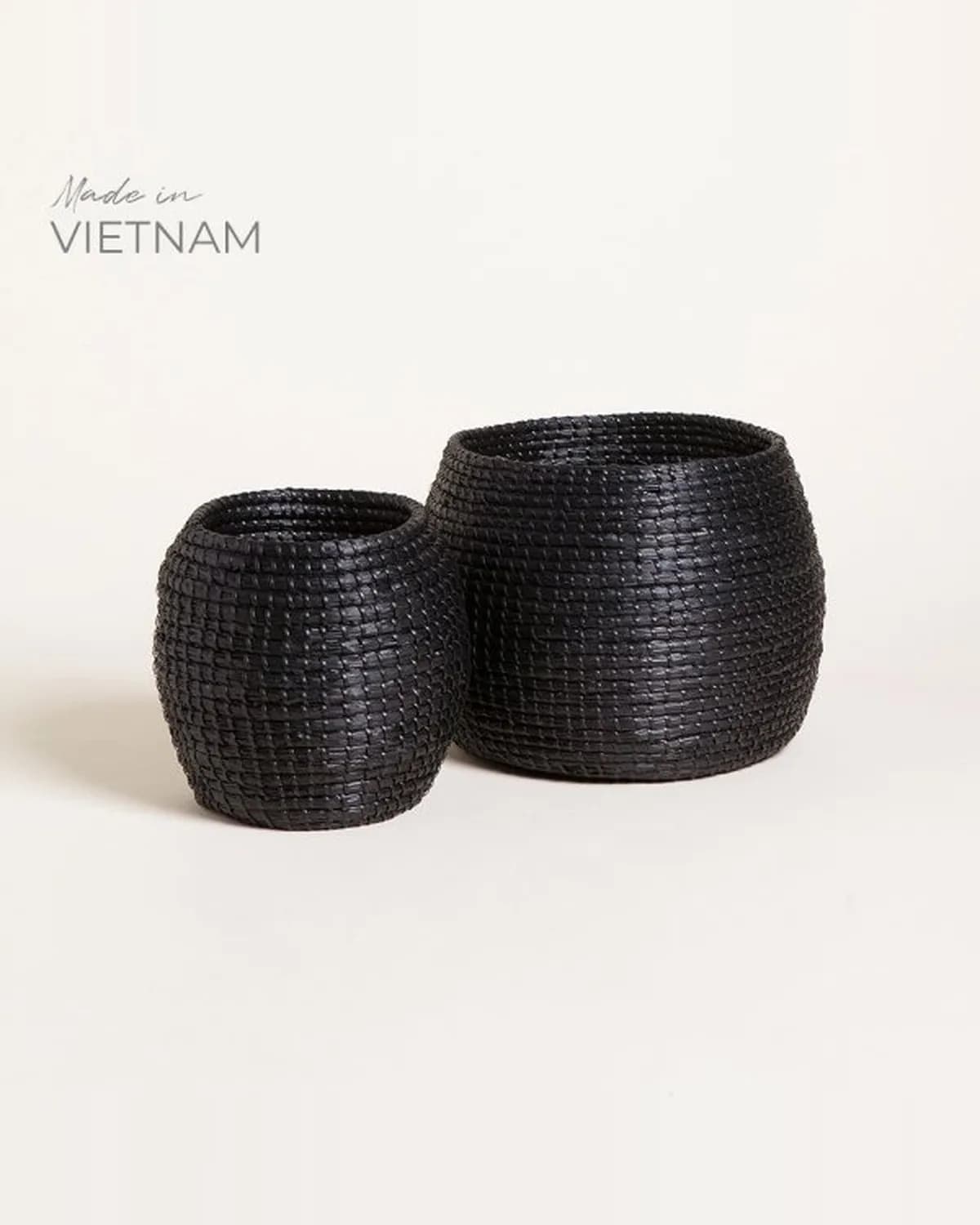 Set x 2 Canastos Halong Negro 26x33 cm / 23x23 cm