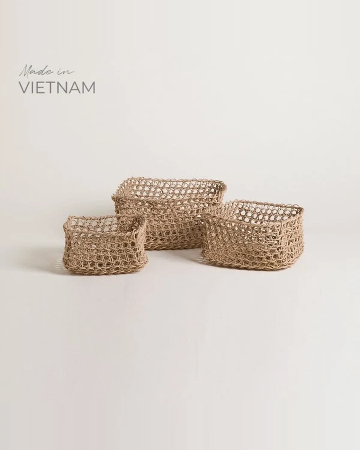Set x 3 Canastos Rectangulares Viet 13x26 CM/11x21 CM/10x19 cm
