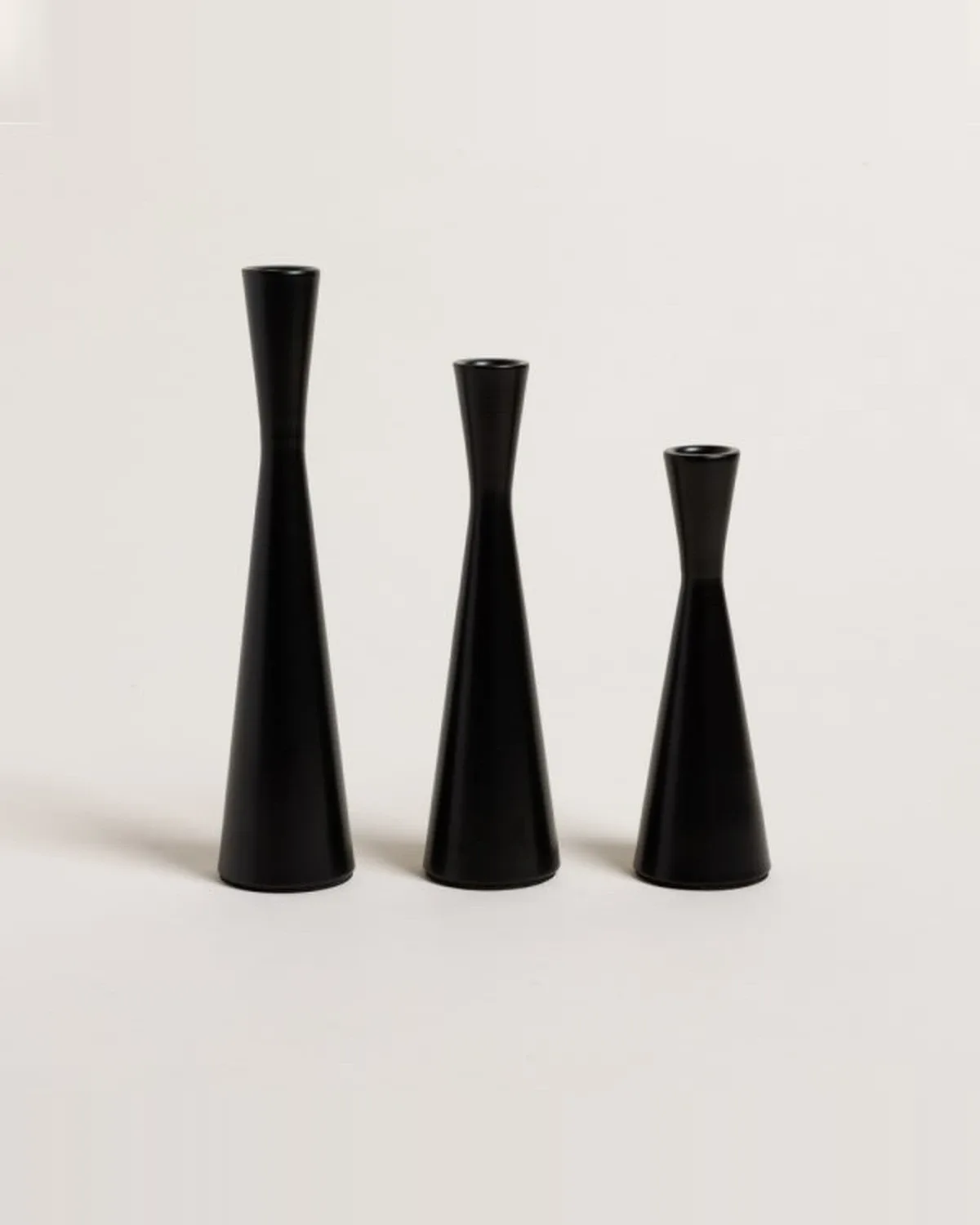Set x 3 Portavelas Zeil Black 18/22/26 cm