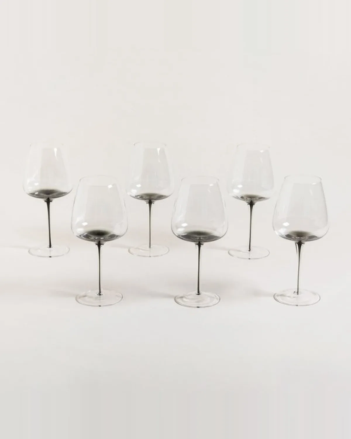 Set x 6 Copas Fondo y Tallo Negro 500 ml