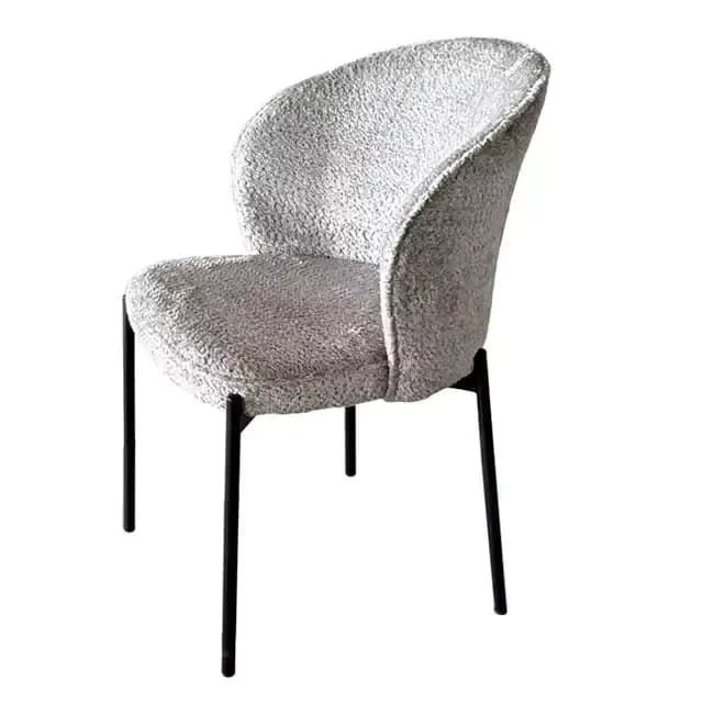 Silla Alina Gris Claro Boucle - Base Negra