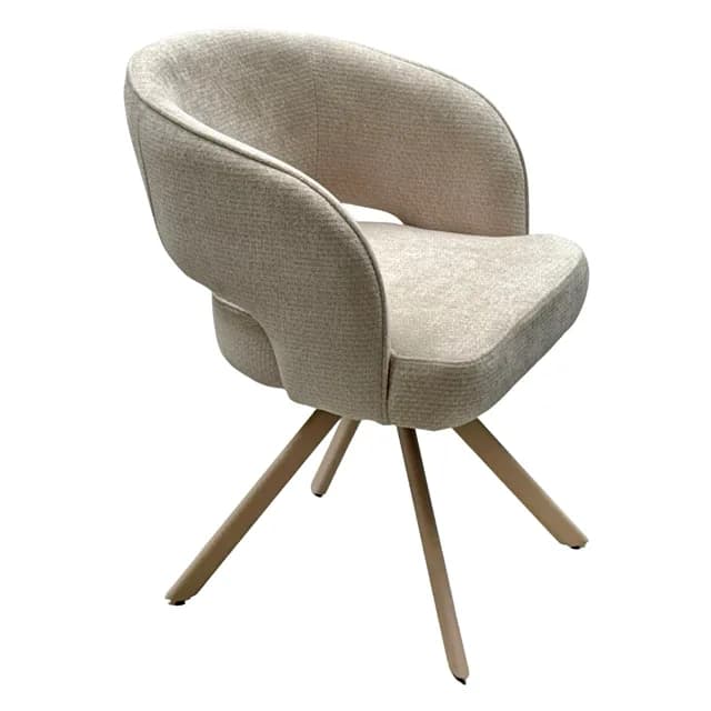 Silla Amberes Tapizado Beige - Base Capuccino