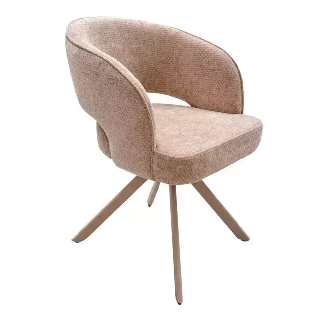 Silla Amberes Tapizado Taupe - Base Capuccino