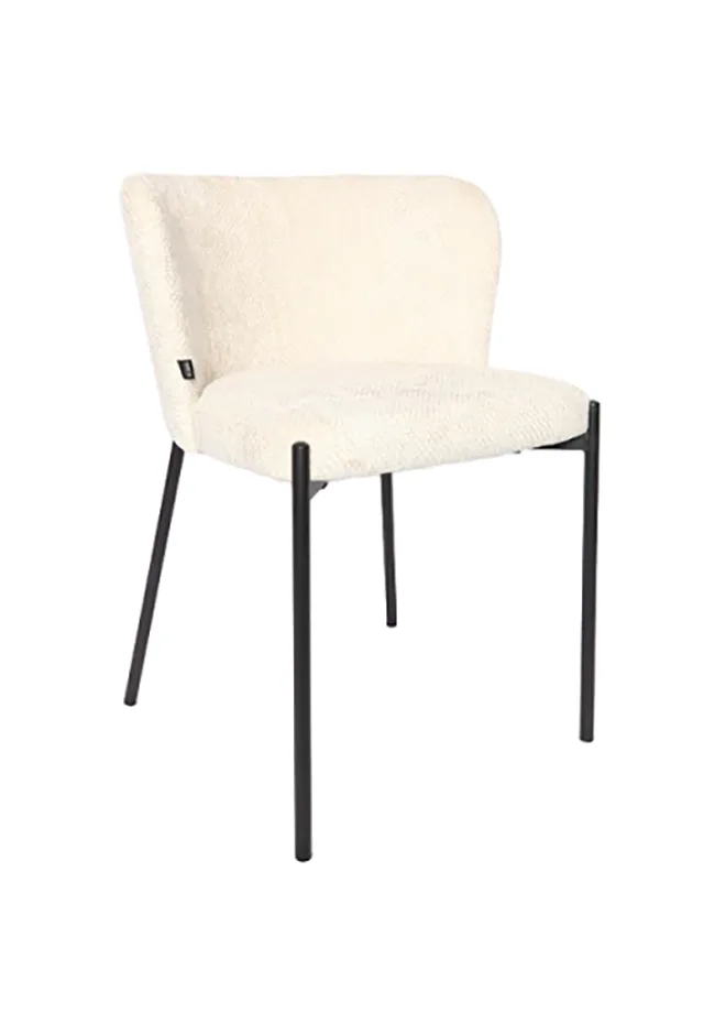 Silla Sofia Beige Chenille - Base Negra — Casa de Sillones, sillón a medida