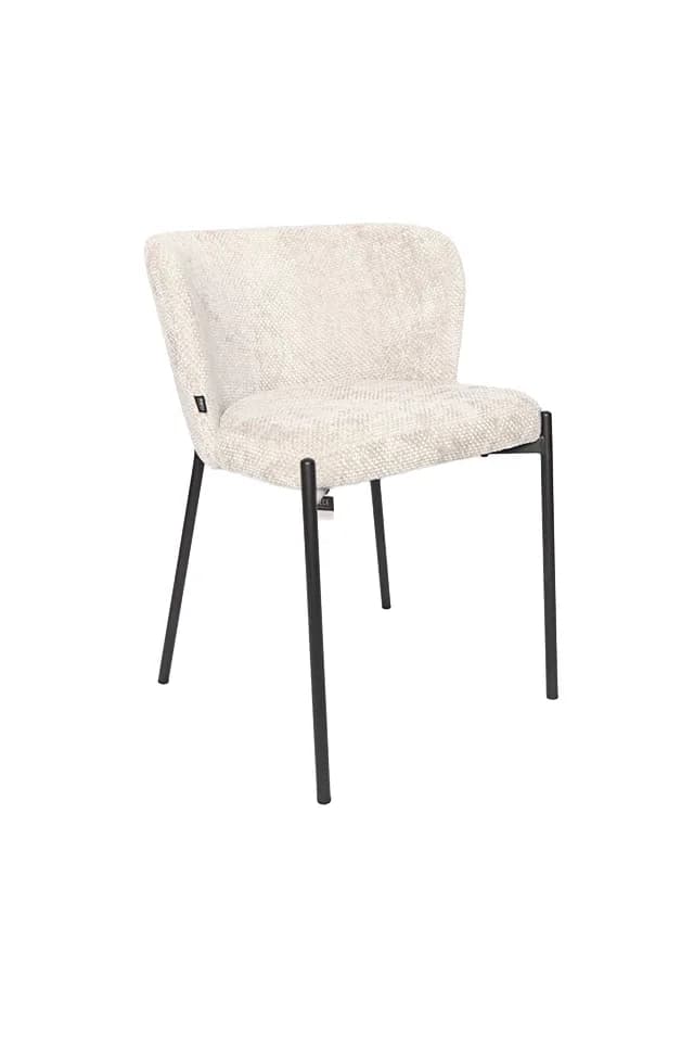 Silla Sofia Gris Claro Chenille - Base Negra — Casa de Sillones, sillón a medida