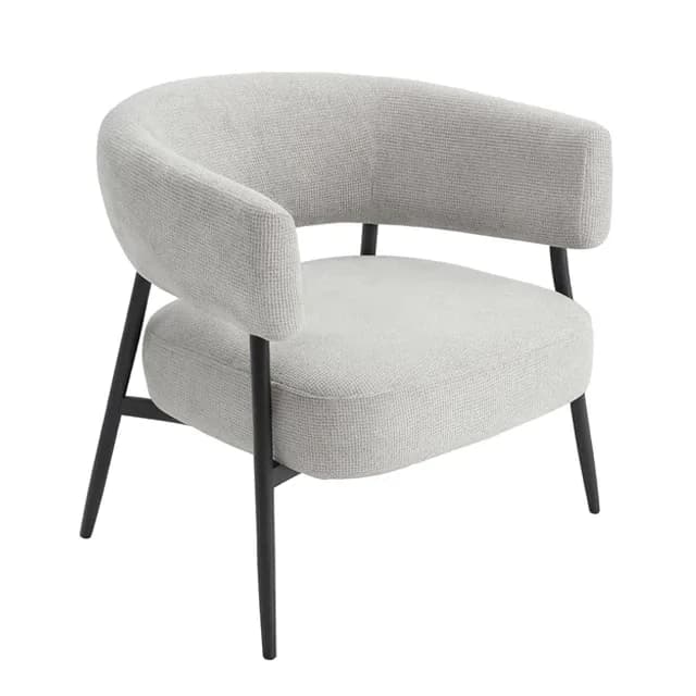 Sillón Boreal Chenille Gris - Base Negra