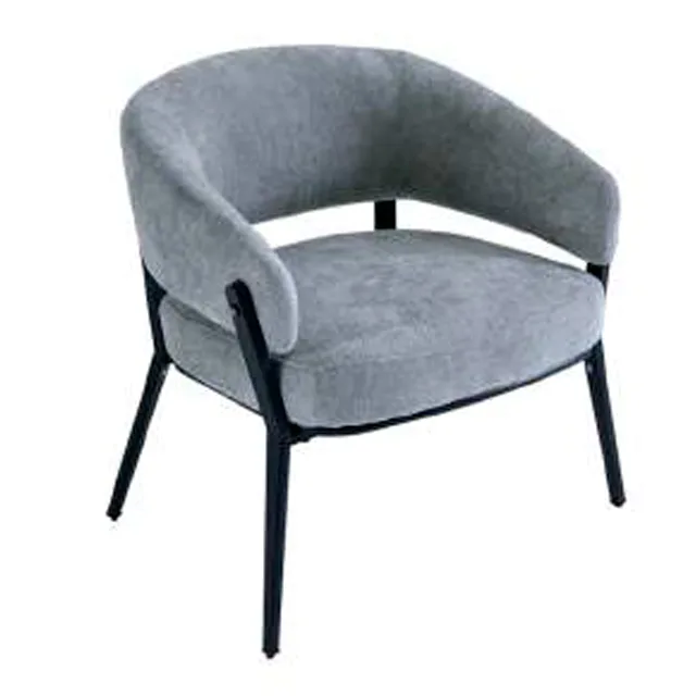 Sillón Zenit Chenille Gris - Base Negra