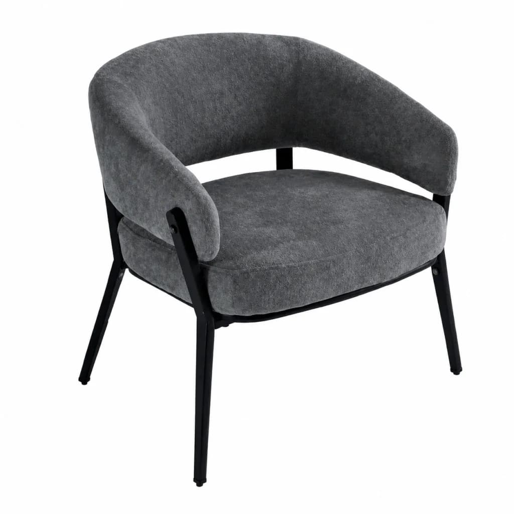 Sillón Zenit Chenille Gris Oscuro - Base Negra